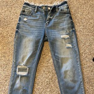 KanCan Ripped Mom Jeans, Size 5/26”